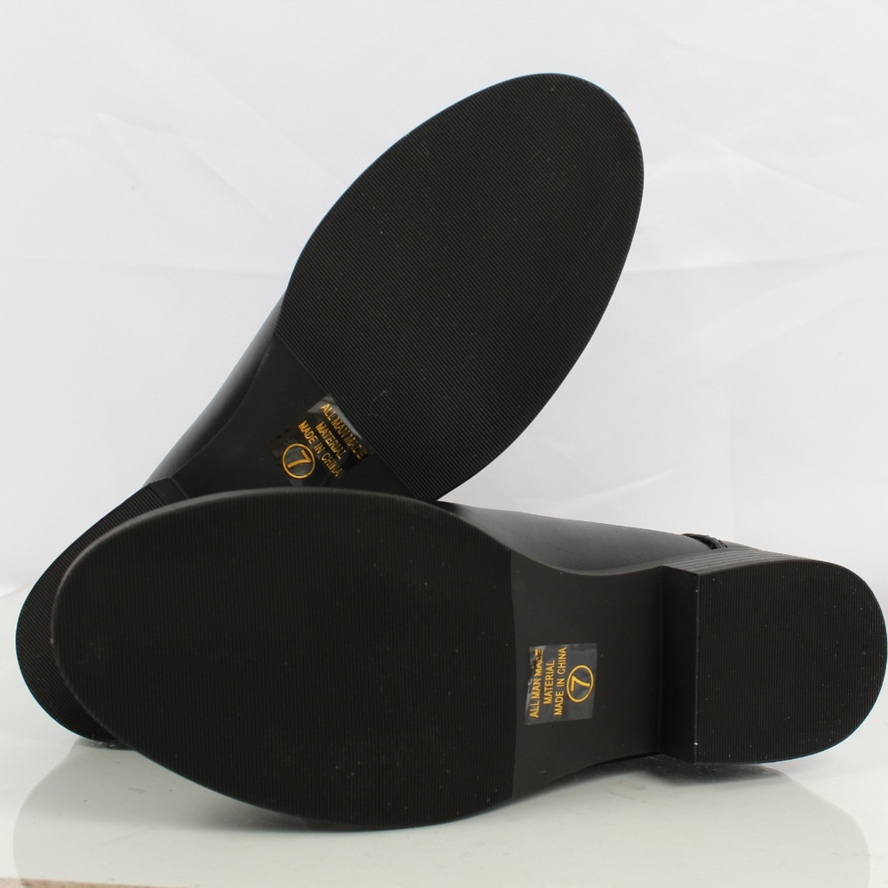 Black faux leather Chelsea Dress Short Boot - Picture 7 of 7